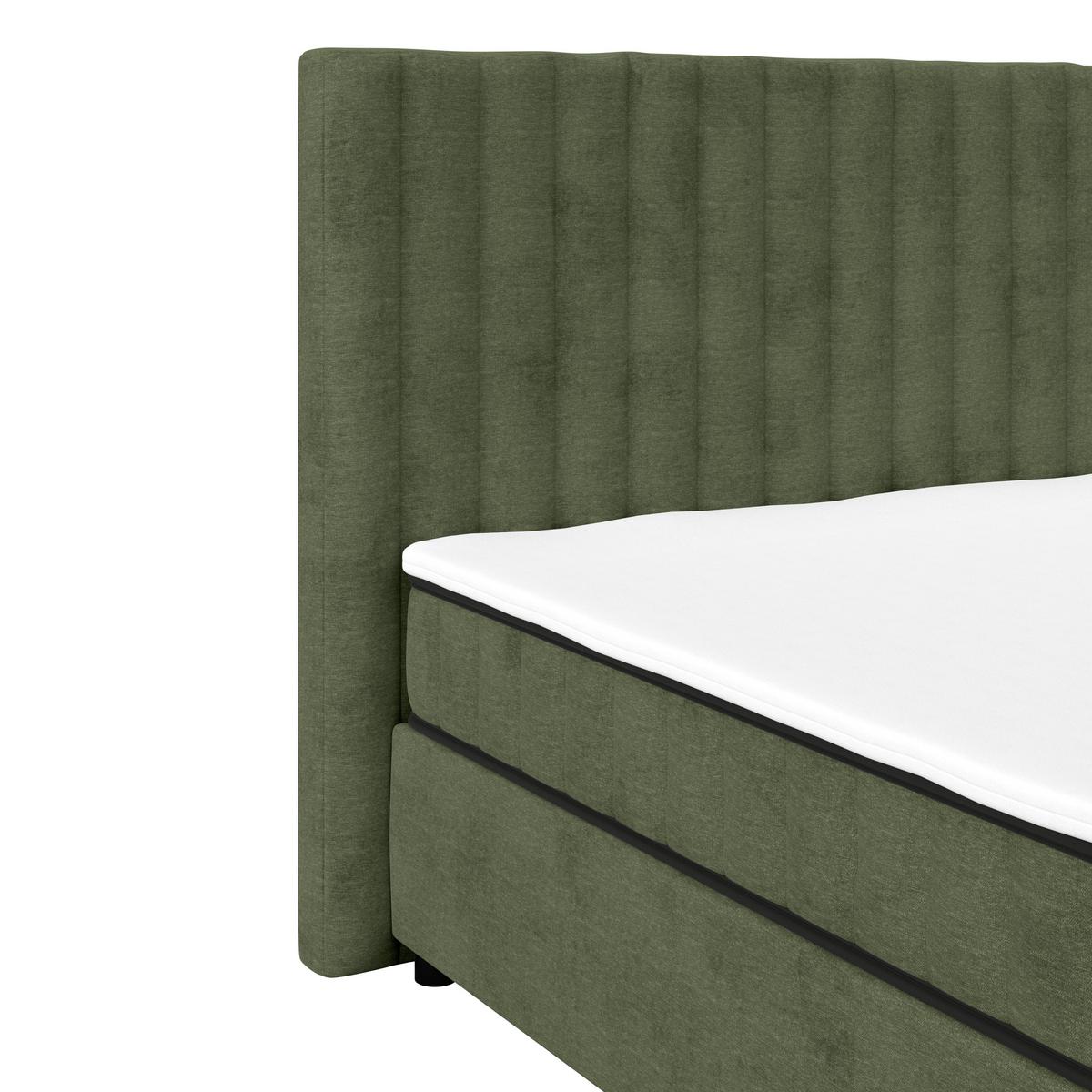 Boxbett Maya 200 - Schwarz/Olivgrün, MODERN, Holz/Holzwerkstoff (200/200cm)