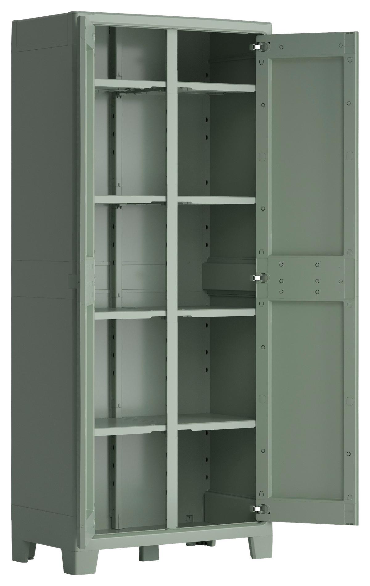 Werkzeugschrank E-com Planet Outdoor 44x182x80 Cm - Jadegrün, Design, Kunststoff (80/182/44cm) - Keter