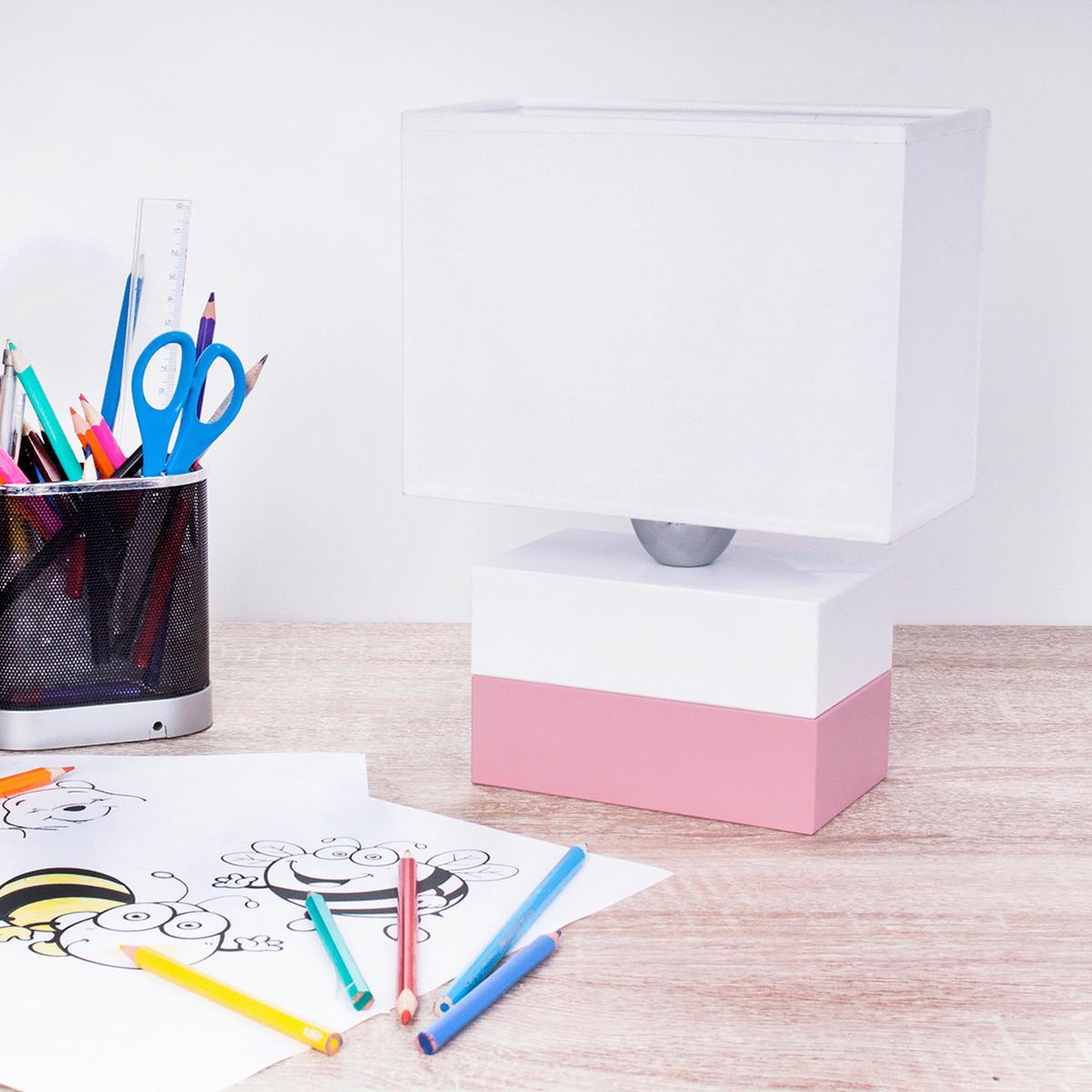 Tischleuchte 4113522 Colorato - Rosa - Naturfarben/Rosa, Basics, Holz (20/10,5/27cm)