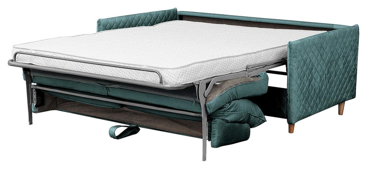 Schlafsofa Sana Graublau B: 175 cm - Graublau/Naturfarben, Design, Textil (175/95/103cm) - Livetastic