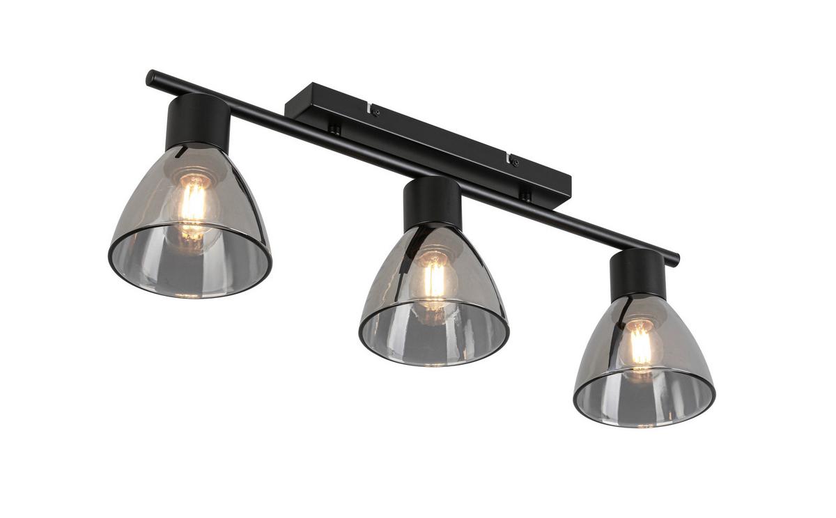 STROPNÍ SVÍTIDLO KOMOL - černá/průhledné, Moderní, kov/sklo (66/13/22cm) - Modern Living