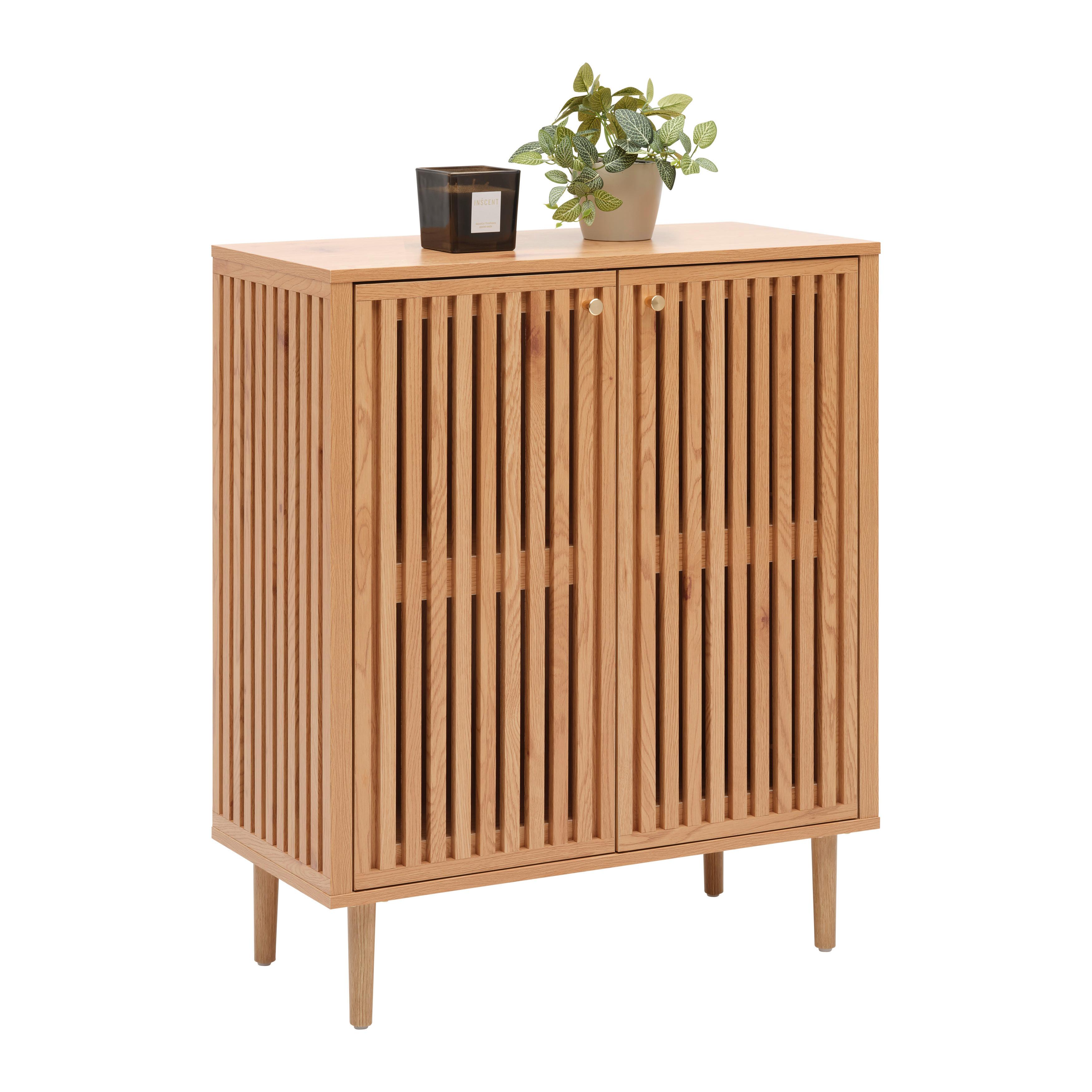 KOMODA BARCELONA -EXKLUSIV- - zlatá/prírodná farba, Lifestyle, kov/kompozitné drevo (76/90/35cm) - Mömax