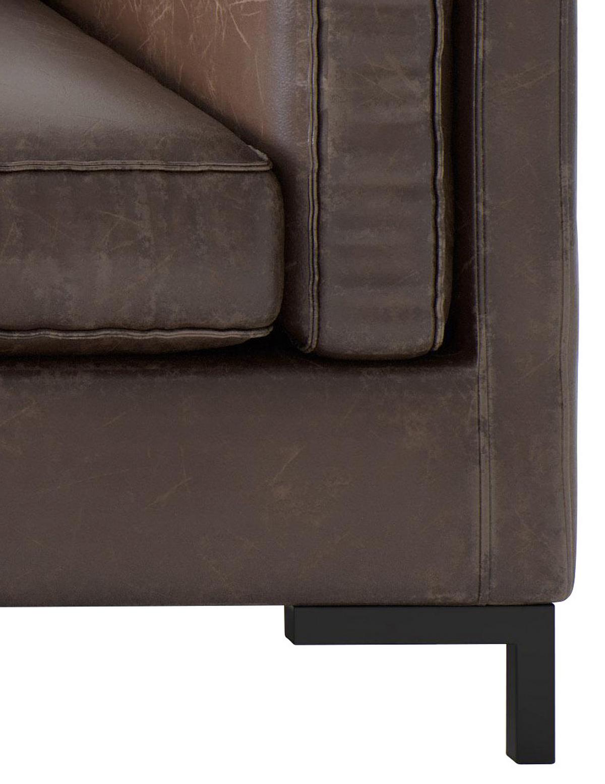 Ecksofa Packo Kastanienfarben S: 160x265 cm - Kastanienfarben/Schwarz, Design, Textil (160/265cm) - Livetastic