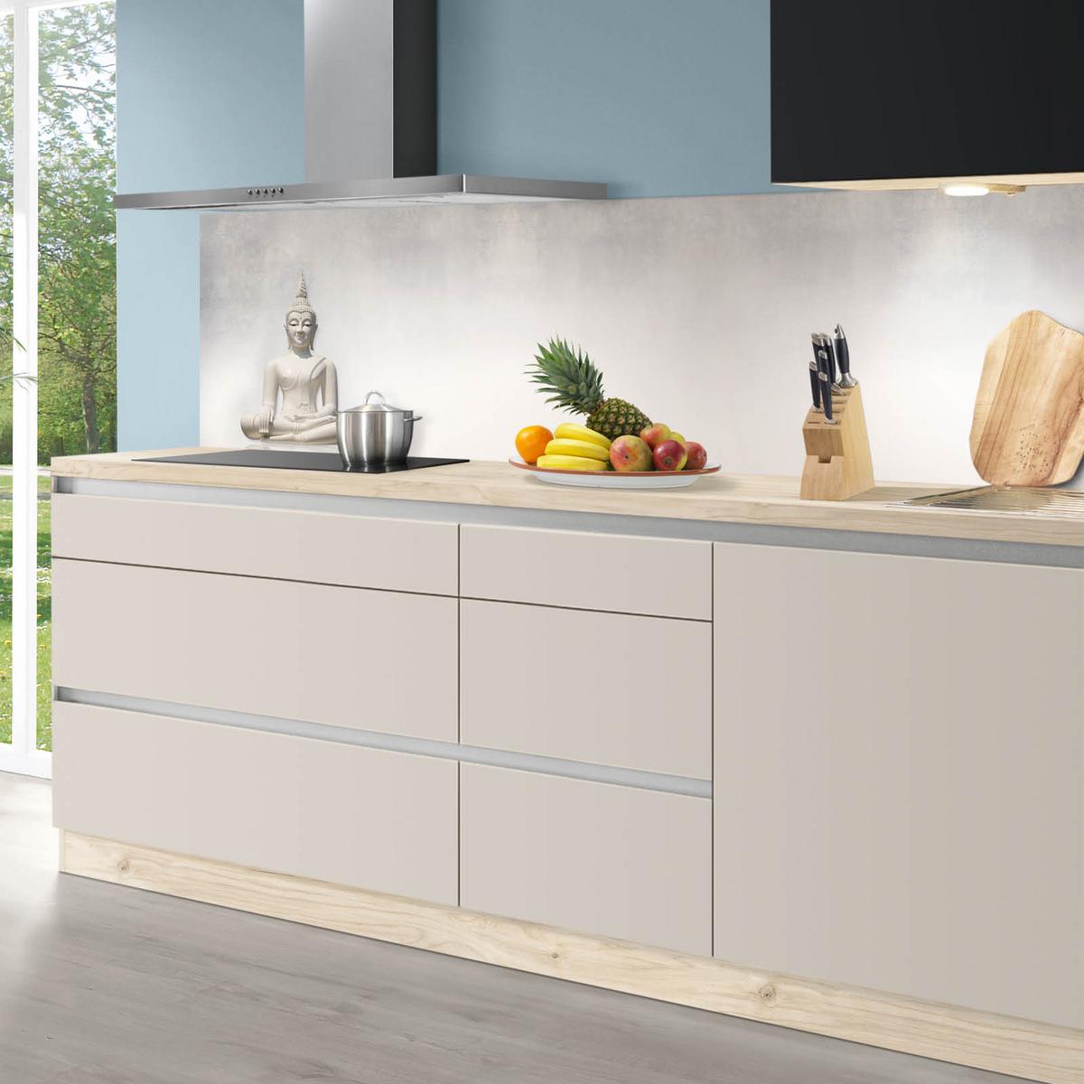 Zweizeilige Küche Ip1200 270 + 120cm Kieselgrau - Basics, Holzwerkstoff (390cm) - Impuls