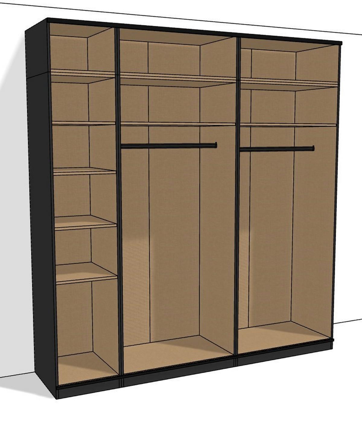 Schwebetürenschrank B: 227,8cm Ondega Anthrazit/Weiß - Anthrazit/Weiß, KONVENTIONELL, Holzwerkstoff (227,8/242,2/61cm) - Ondega