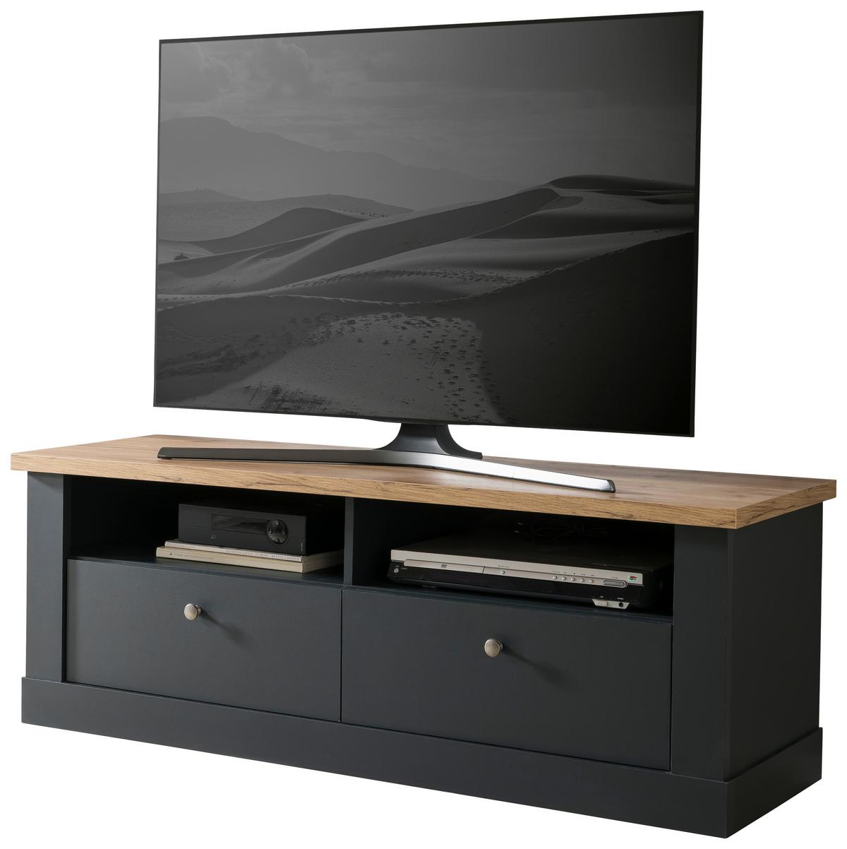 Lowboard Catania Anthrazit/Eiche Dekor B: 135cm - Anthrazit/Eiche Wotan, Design, Holzwerkstoff (135/51/45cm) - MID.YOU