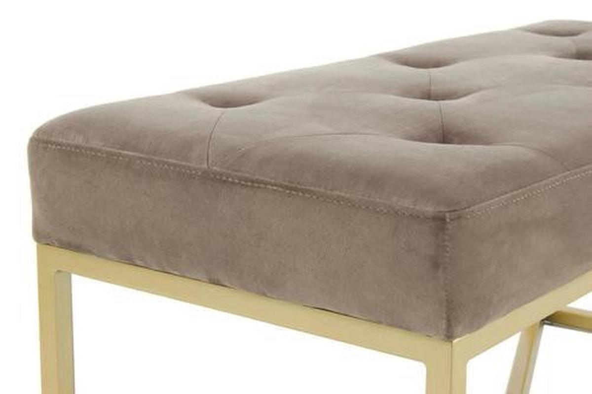 Dhá taburetka TAUPE - zlatá/taupe, Basics, kov/kompozitné drevo (90/40/40cm)
