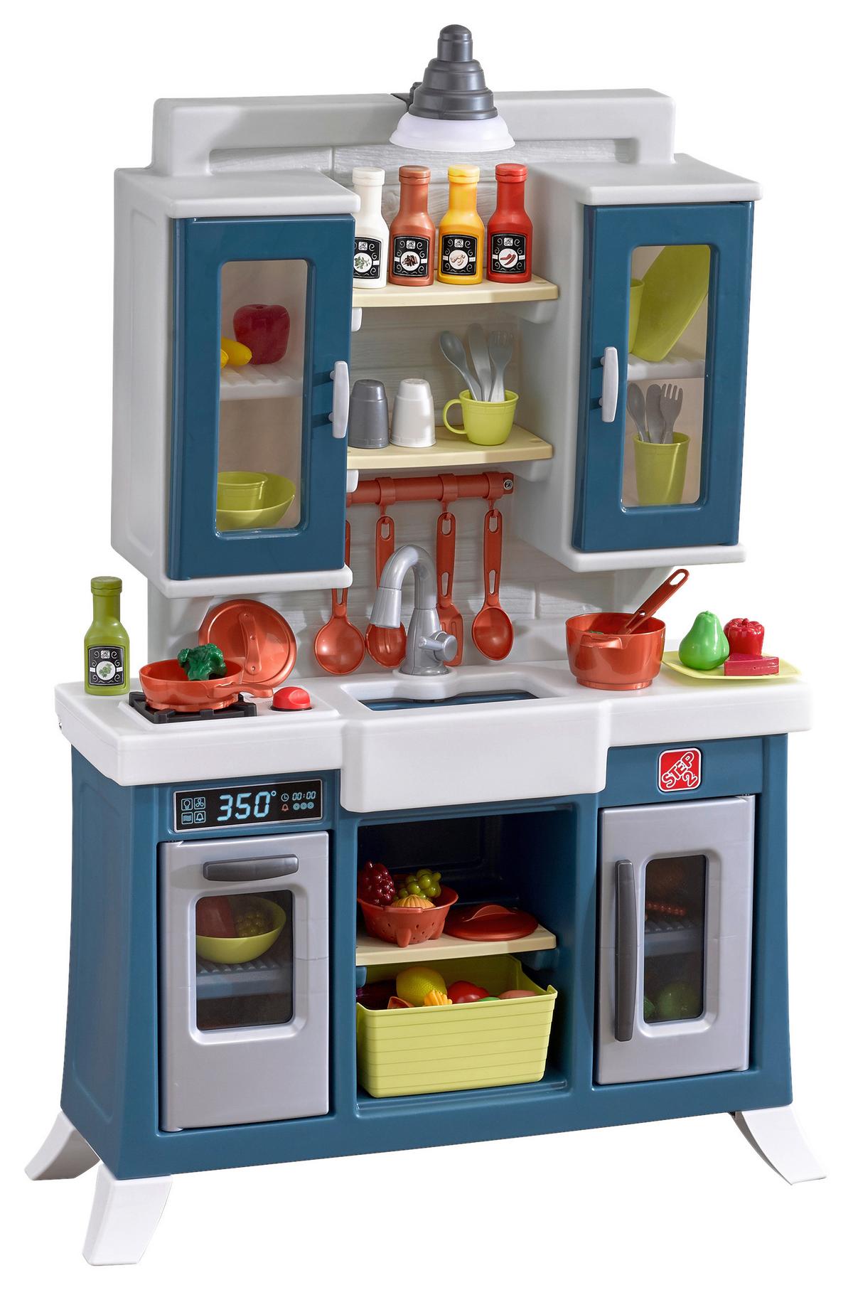 Spielküche Modernes Landhaus Kunststoff Ab 1,5 Jahre, Sound - Blau/Weiß, Basics, Kunststoff (76,2/121,9/27,9cm) - Ambia Garden