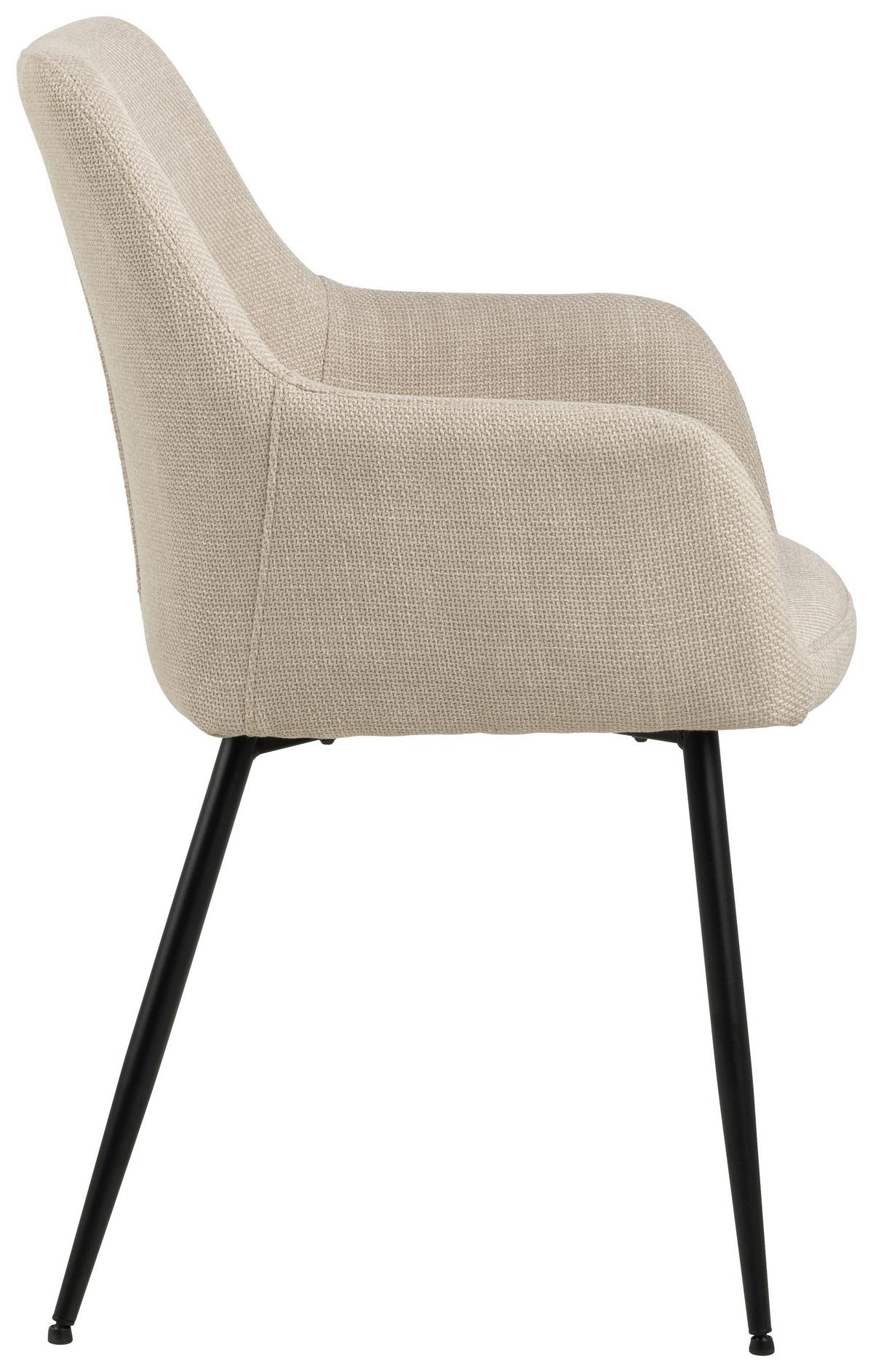 Židle s područkami béžová - černá/béžová, Design, kov/textil (59/85/59cm) - MID.YOU