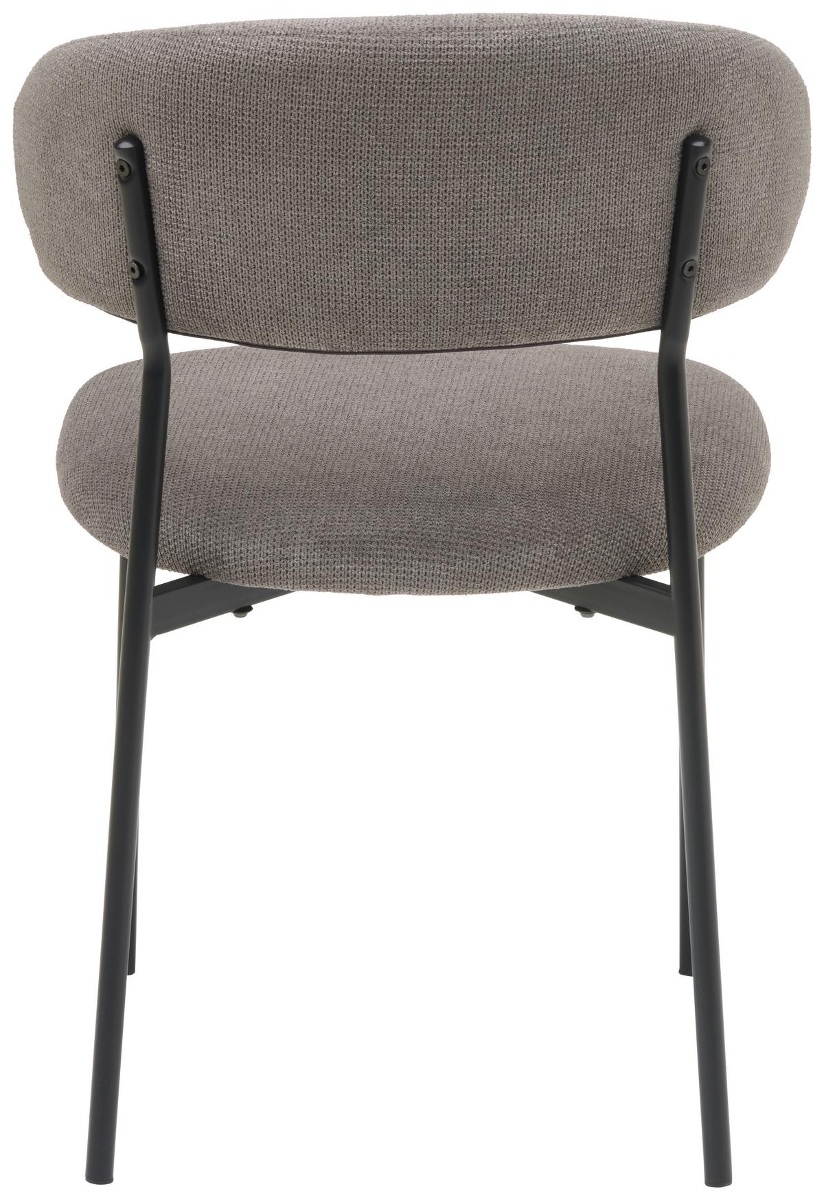 Vierfußstuhl Fenja Webstoff Grau, B: 53 Cm - Schwarz/Grau, KONVENTIONELL, Textil/Metall (53/80/57cm) - MID.YOU