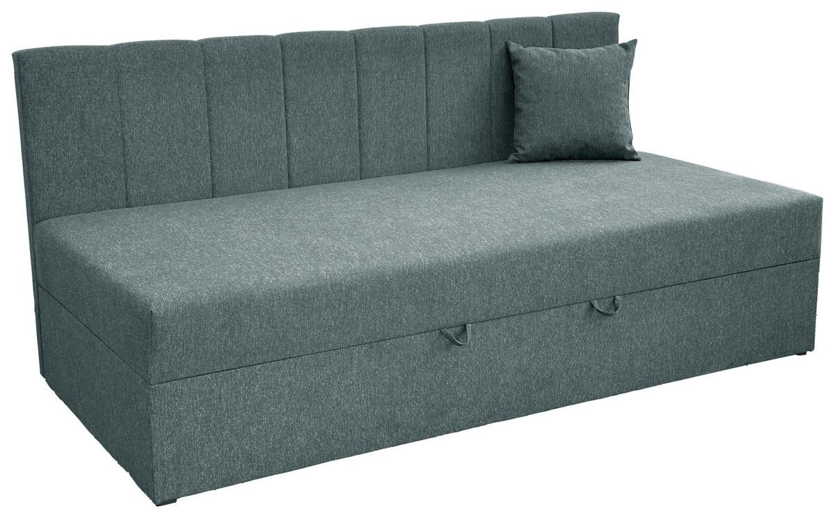 Boxbett Mit Bettkasten Moritz 90x200 Cm Blau - Blau/Schwarz, Basics, Holzwerkstoff/Textil (90/200cm) - P & B
