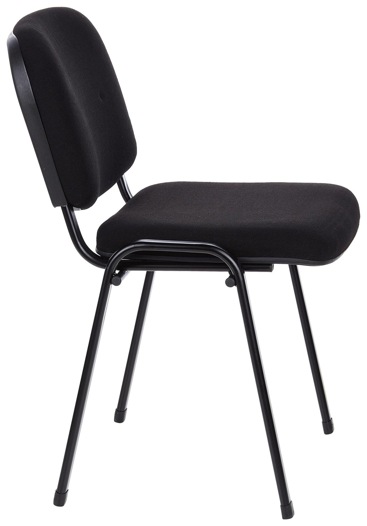 Besucherstuhl Xt 600 Sw Stapelbar Schwarz Bis 100 Kg - Schwarz, Basics, Textil/Metall (58/84/41cm) - MID.YOU