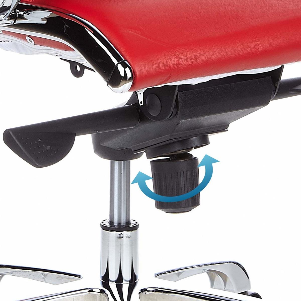 Bürostuhl Parma Mit Wippfunktion Rot Bis 110 Kg - Chromfarben/Rot, MODERN, Leder/Kunststoff (60/111/50cm) - MID.YOU
