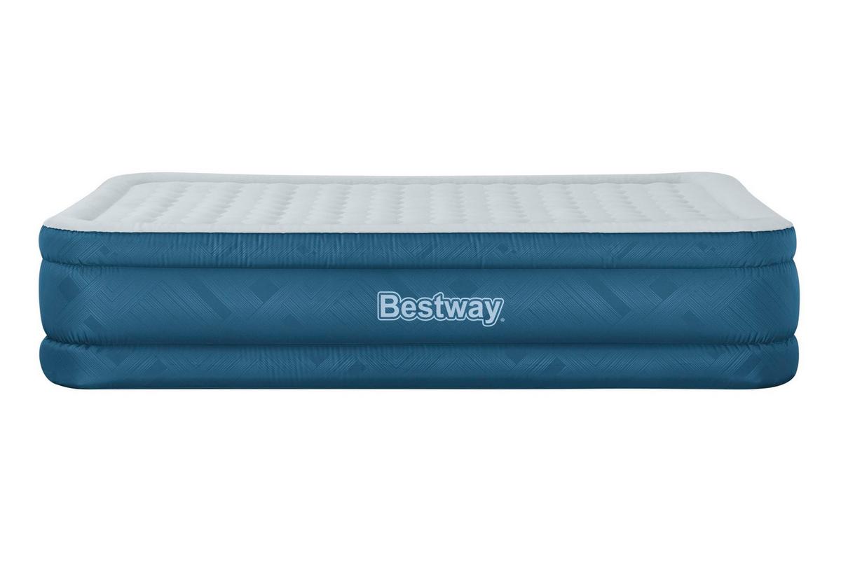 Luftbett Andrea 203x152x46 Cm Bis 350kg, Inkl. Pumpe - Grau/Hellblau, KONVENTIONELL, Kunststoff/Metall (203/152/46cm) - Bestway