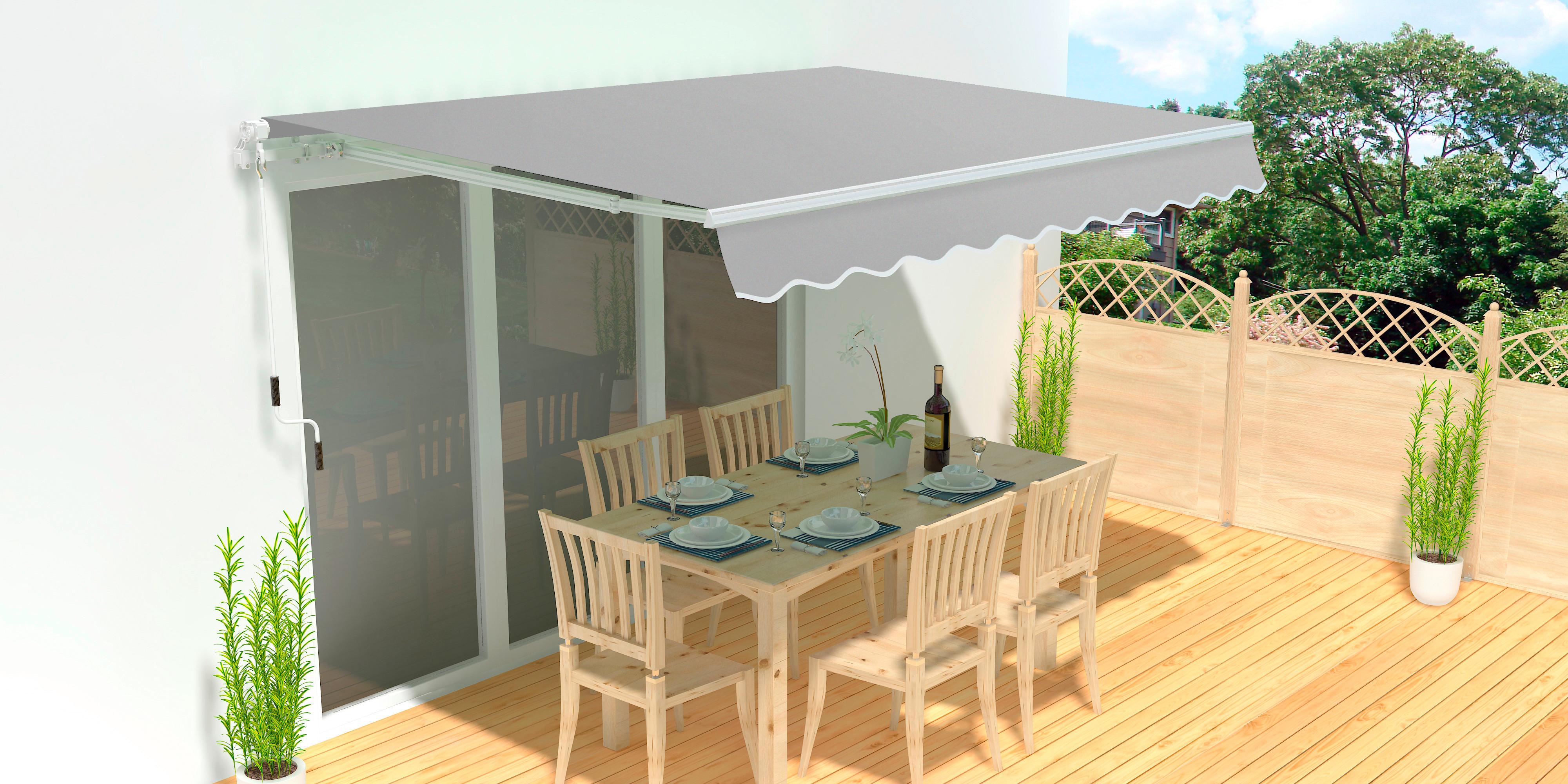 Gelenksarmmarkise in Grau