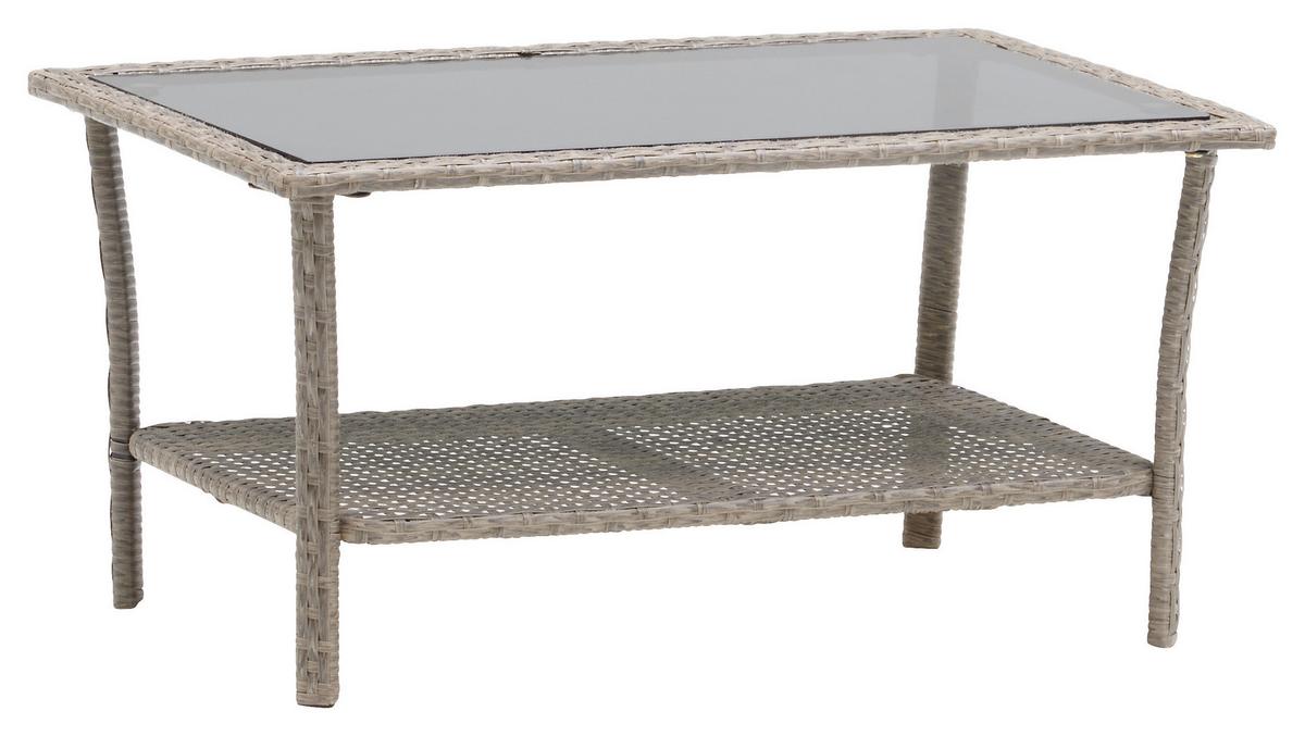 Loungegarnitur Barbara Aus Metall/Kunststoff/Glas - Dunkelgrau/Schwarz, MODERN, Glas/Kunststoff - Luca Bessoni