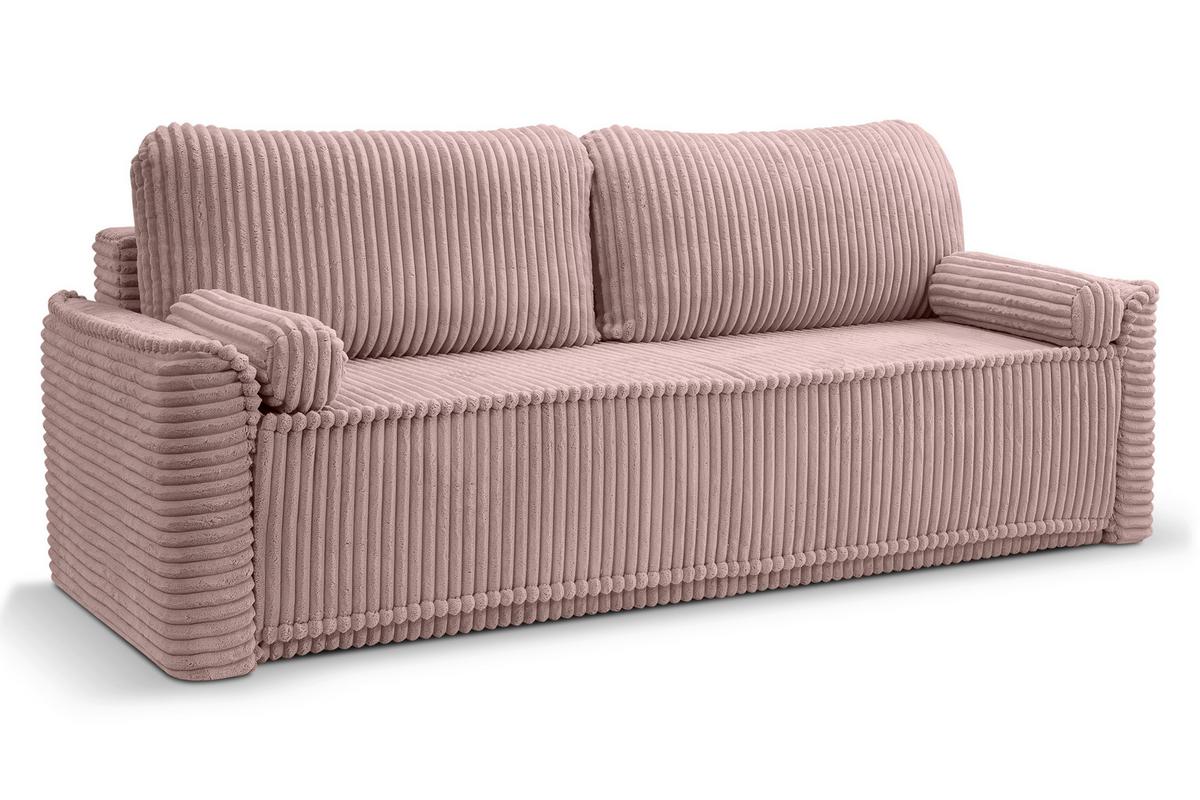 Schlafsofa Grubs Rosa B: 225cm - Schwarz/Rosa, Basics, Holz/Textil (225/96/93cm) - MID.YOU