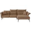 Ecksofa Jakarta - Hellbraun/Edelstahlfarben, Design, Textil (265/185cm) - Livetastic