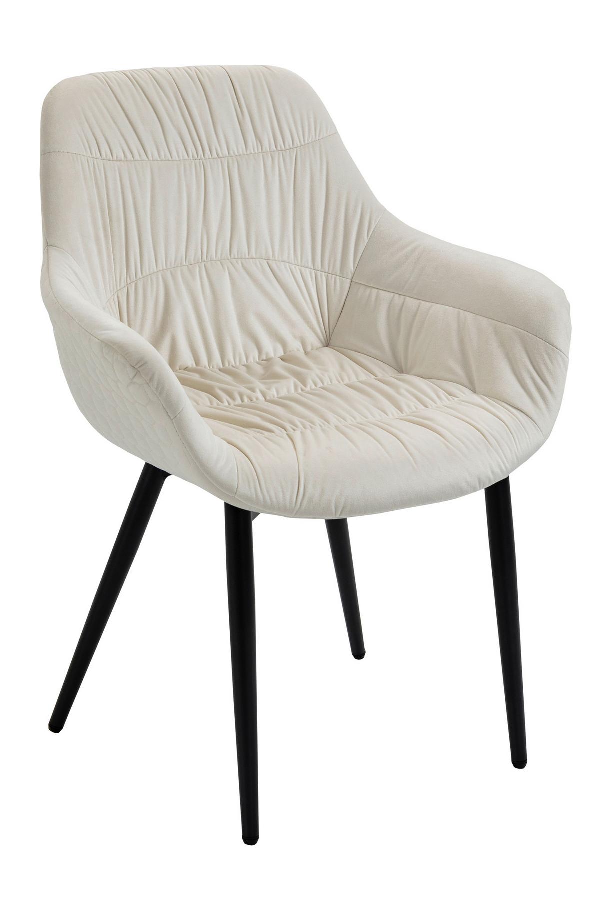 Tischgruppe Akazie Massiv/Creme 5--Teilig. - Creme/Naturfarben, MODERN, Holz/Textil (180/90/76,5cm) - Livetastic