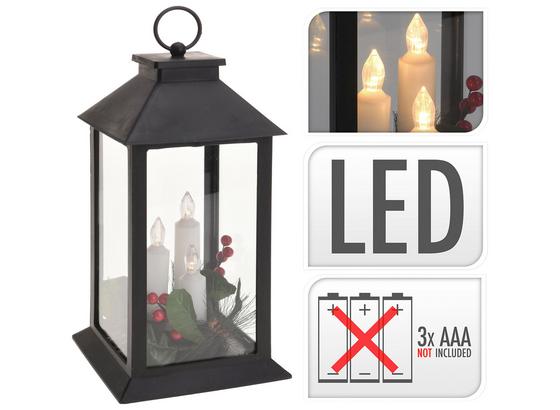 Laterne mit LED-kerzen - Schwarz, MODERN, Kunststoff Laterne mit LED-kerzen - Schwarz, MODERN, Kunststoff