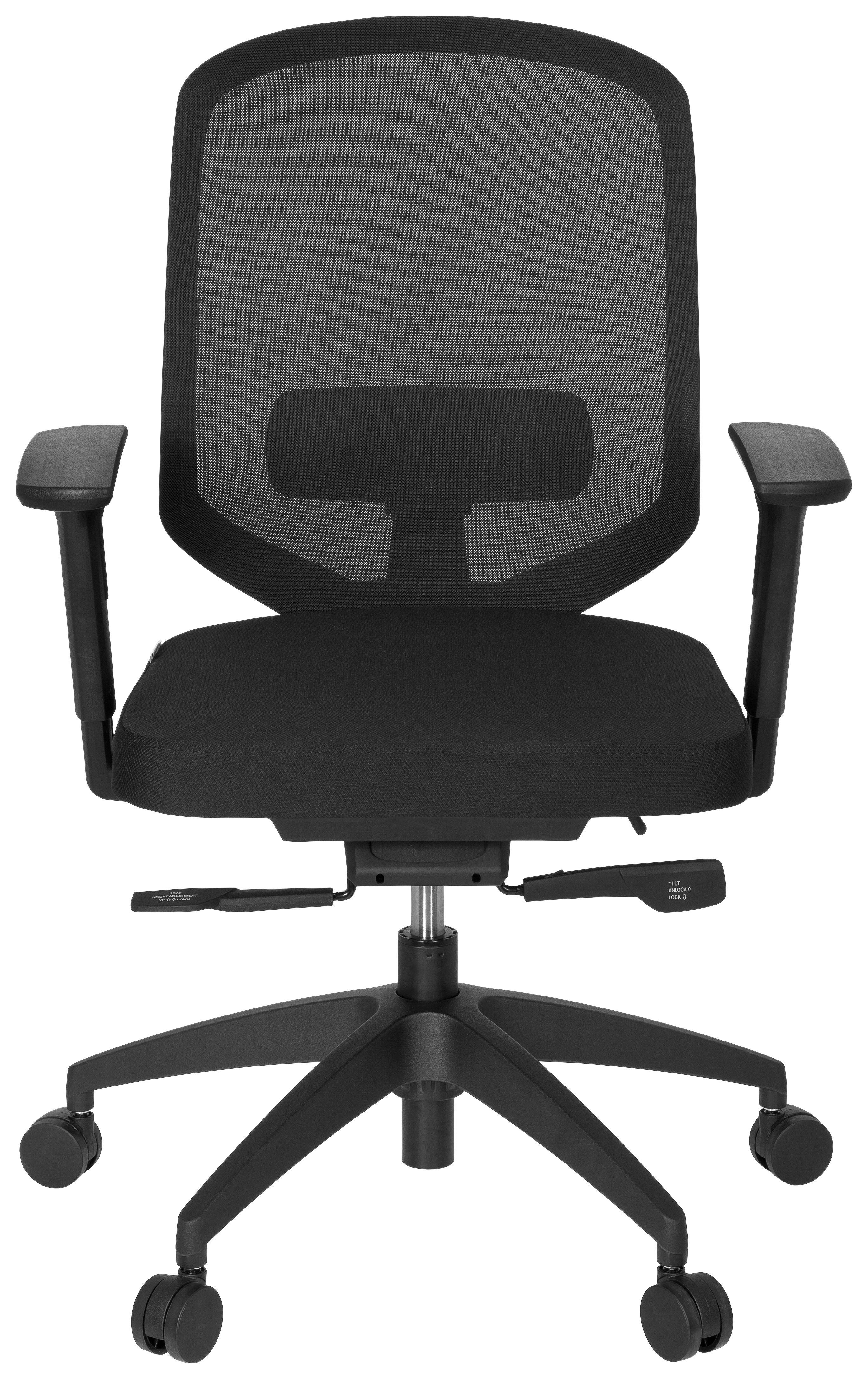 Drehstuhl Delight Pro Schwarz - Schwarz, MODERN, Kunststoff/Textil (56/105/47cm) - MID.YOU