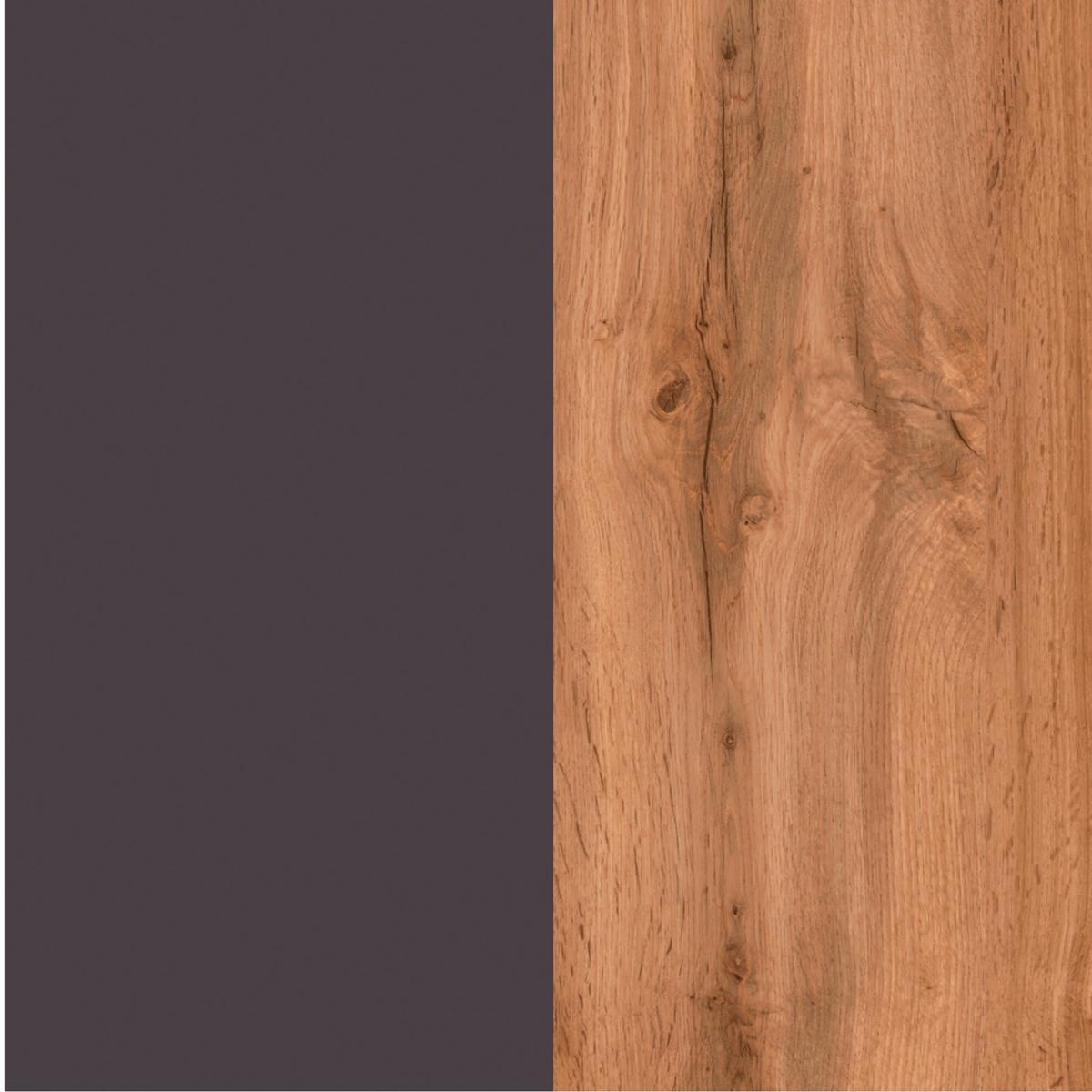 Spülenschrank Mit Spüle Turin B: 120 cm Graphit/Eiche Dekor - Eiche Wotan/Graphitfarben, Design, Holzwerkstoff (120/86/60cm) - Held