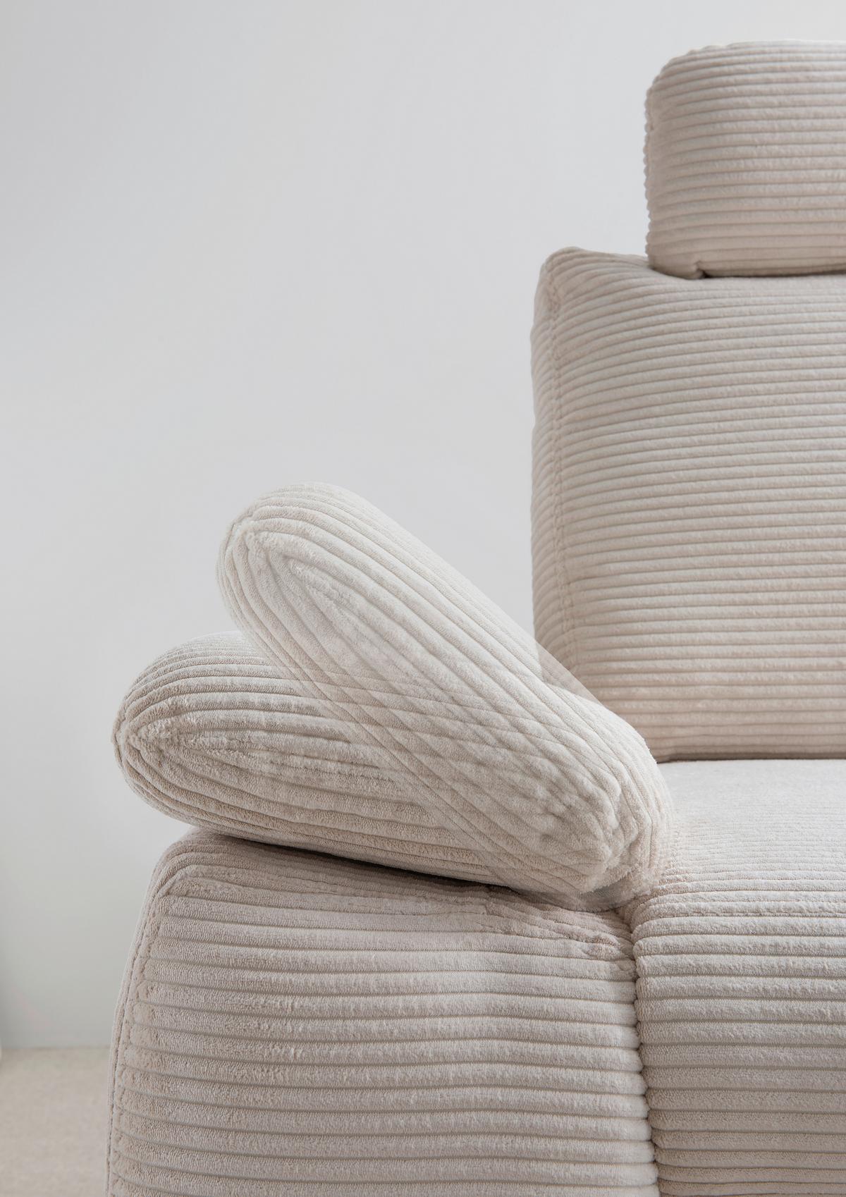 Eckschlafsofa Positano. Beige S: 261x206 Cm - Wildeiche/Beige, MODERN, Textil (261/206cm) - Livetastic