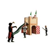 Veža na hranie ARTHUR hnedá - hnedá/zelená, Basics, drevo (319/110/195cm)