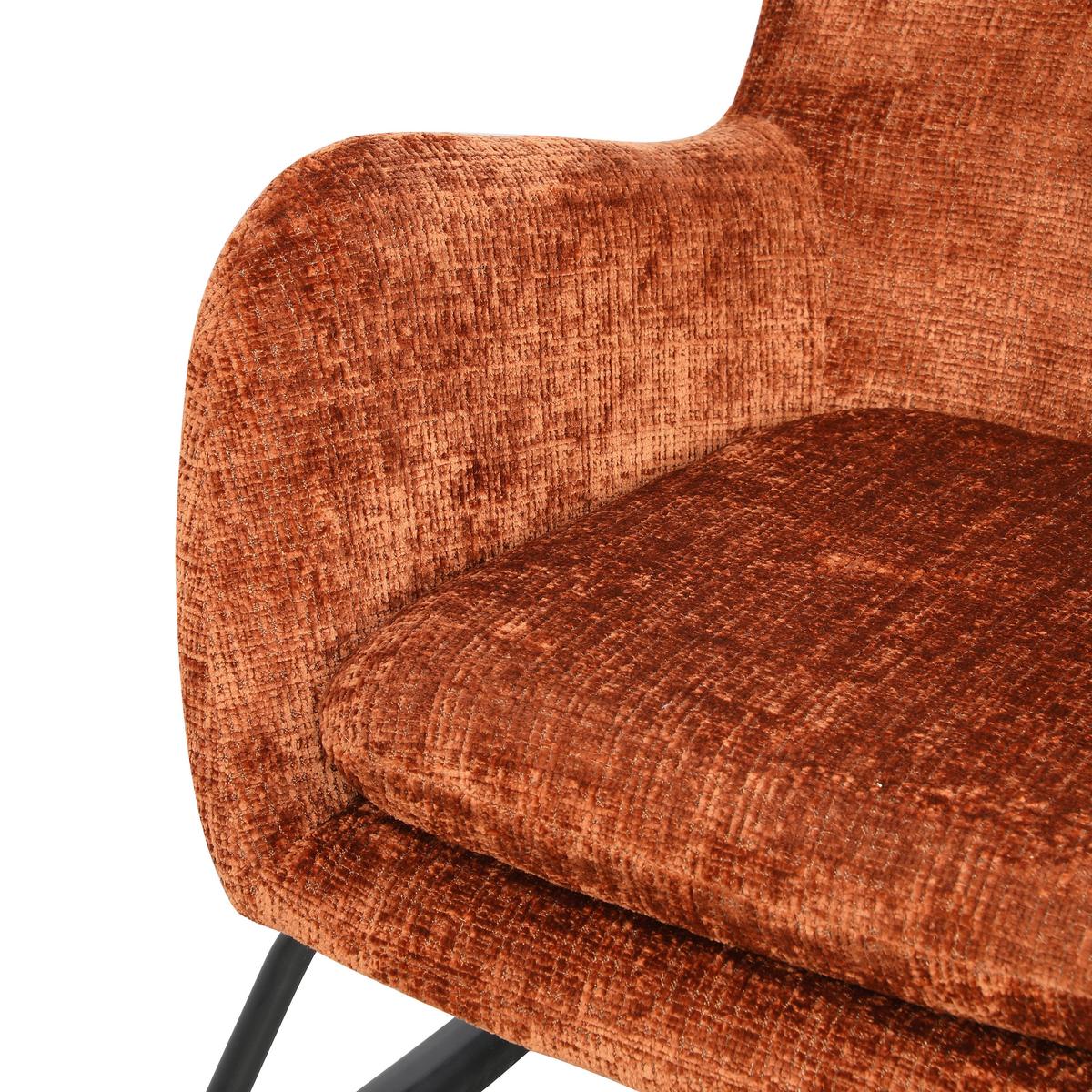 Schaukelstuhl Cremona Rostfarben B: 71 Cm - Rostfarben/Schwarz, MODERN, Holz/Textil (71/93/91cm) - Livetastic
