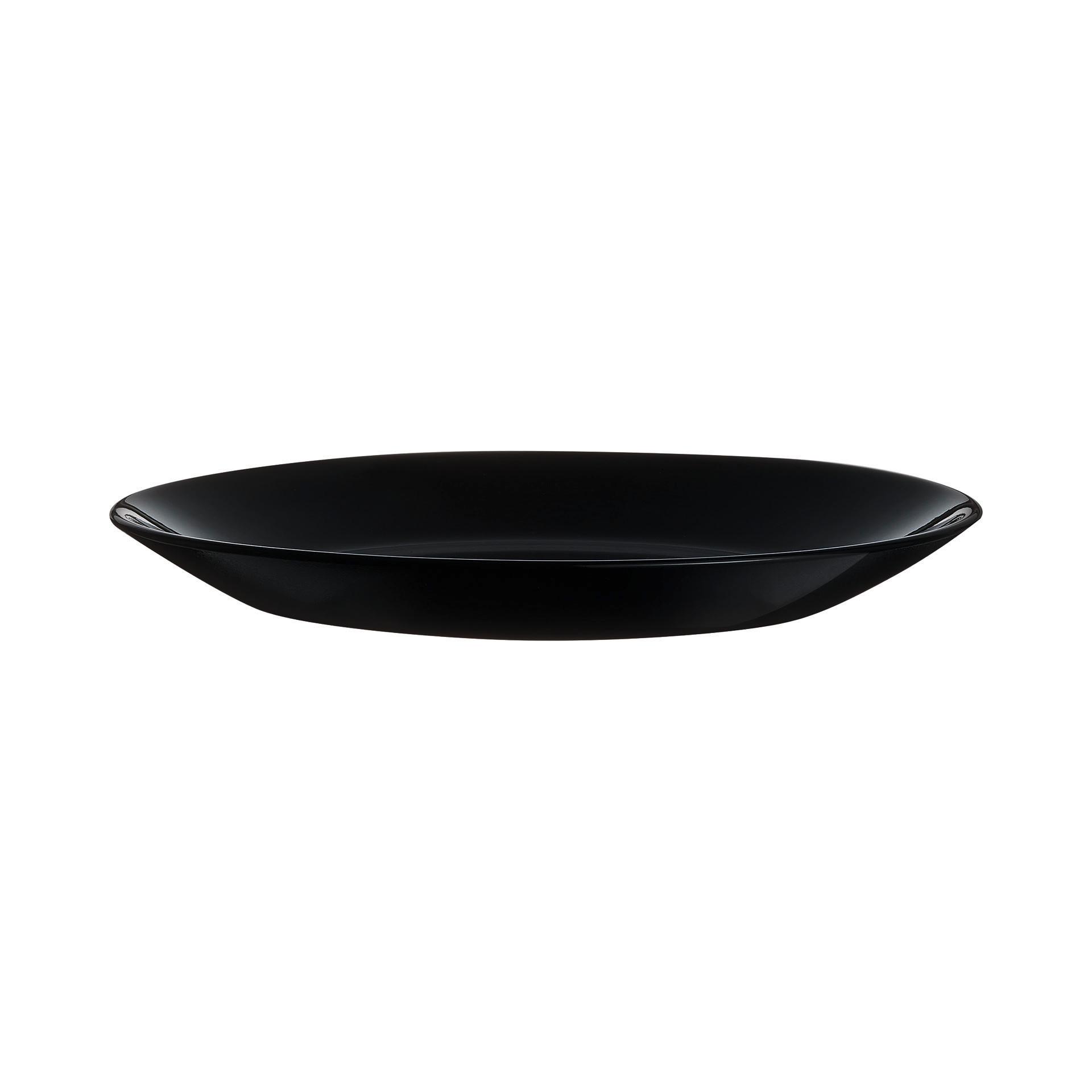 Dezertní Talířek Brigitte Black - černá, Konvenční, sklo (18/2,05cm) - Based