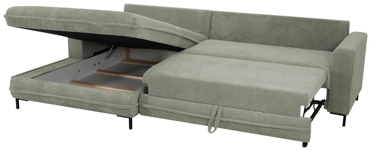 Ecksofa Armilla Grün S: 174x272 cm - Schwarz/Grün, Design, Textil (174/272cm) - MID.YOU