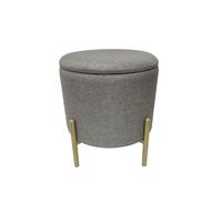 Hocker Logan - Goldfarben/Grau, Design, Textil (36/40/36cm) - Echtwerk