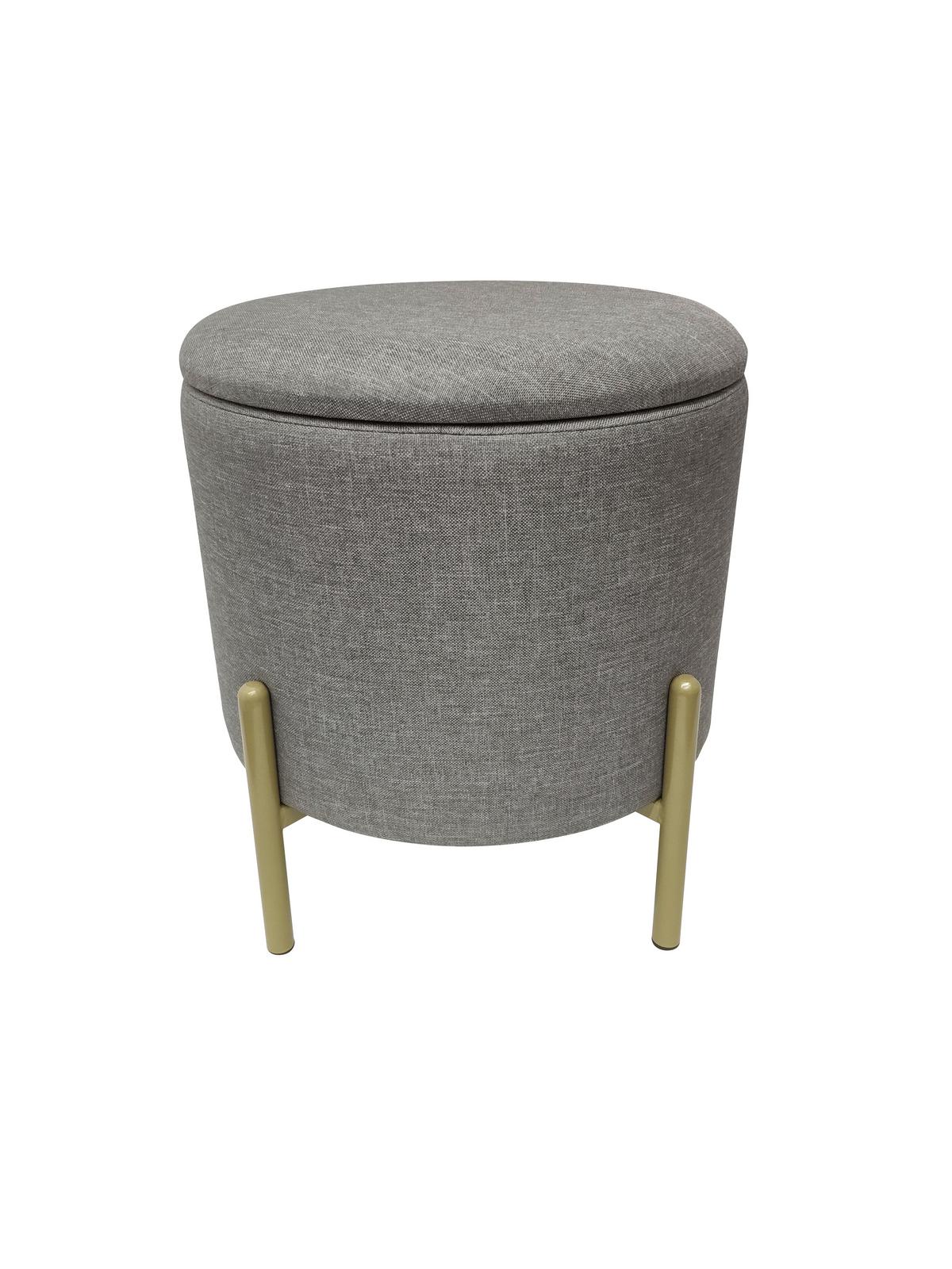 Hocker Logan - Goldfarben/Grau, Design, Textil (36/40/36cm) - Echtwerk
