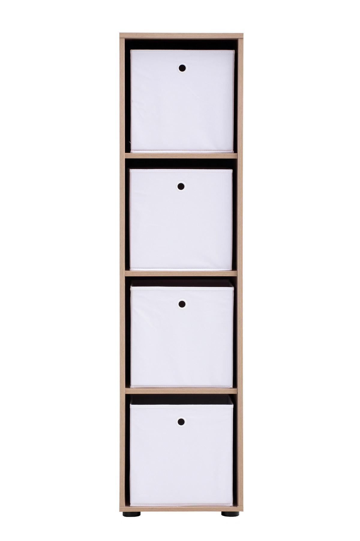 Regal Arezzo Eichefarben B: 38,2cm - Eichefarben/Schwarz, MODERN, Holzwerkstoff (38,2/150/38,2cm) - MID.YOU