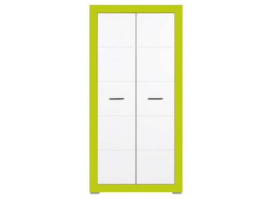 Skříň Derby - bílá/zelená, Moderní, dřevěný materiál (96/196/56cm) Skříň Derby - bílá/zelená, Moderní, dřevěný materiál (96/196/56cm)