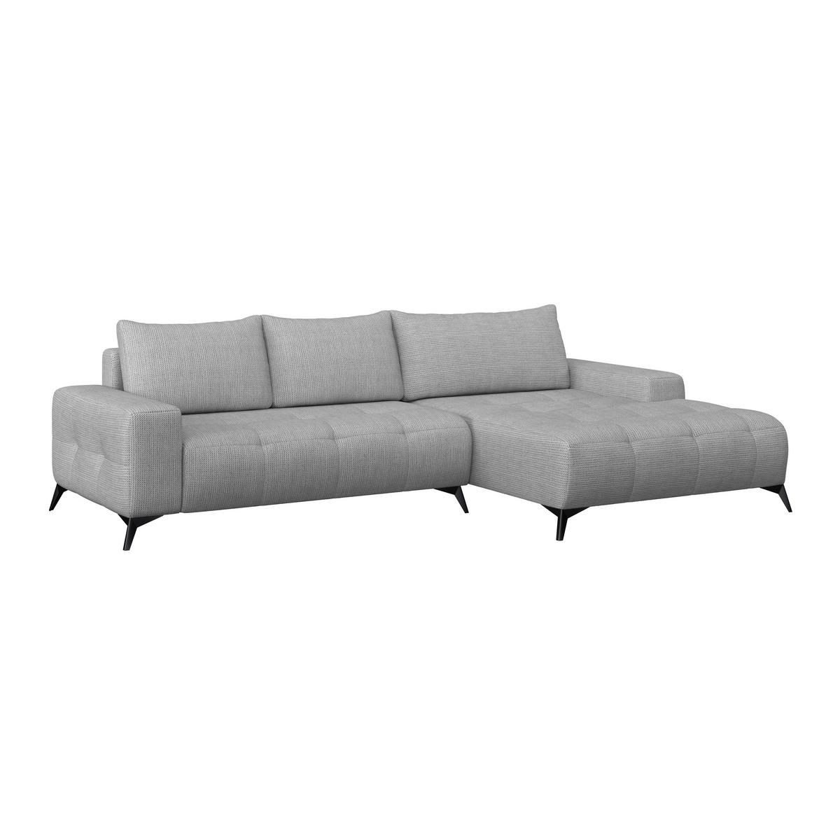 Ecksofa Mauro Grau, mit Schlaffunktion - Schwarz/Grau, Trend, Textil (290/175cm) - Luca Bessoni