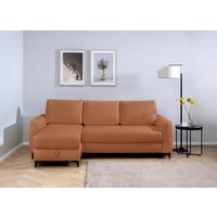 Ecksofa Moli, Rostfarben S: 236x148 cm - Rostfarben/Schwarz, Design, Textil (236/148cm) - MID.YOU