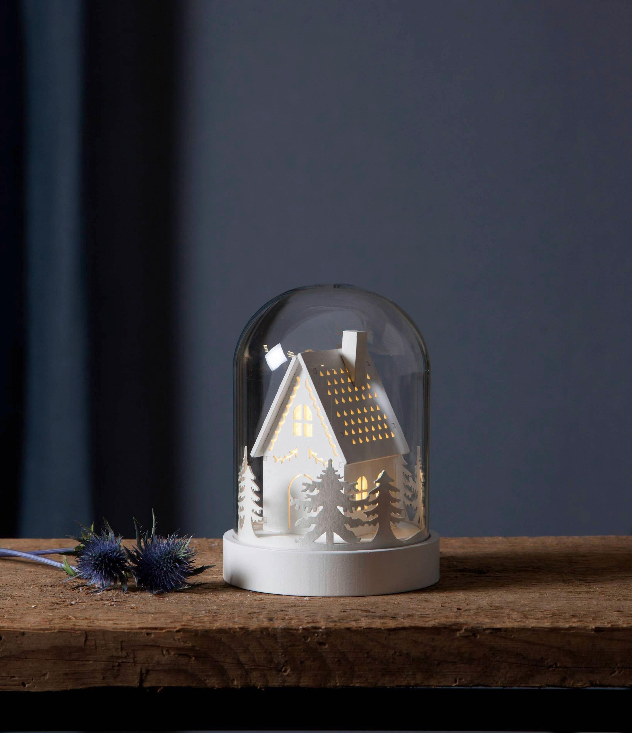 Led-dekoleuchte 410047 Kupol - Klar/Weiß, Basics, Glas/Holz (12,5/17,5cm) - Eglo
