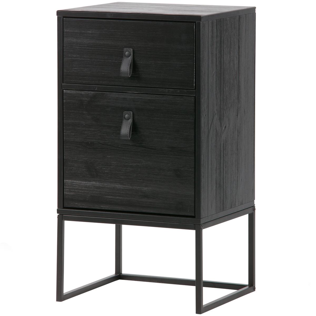 NACHTKÄSTCHEN Zola Schwarz B: 74cm - Schwarz, Basics, Holz/Metall (74/40/35cm) - MID.YOU