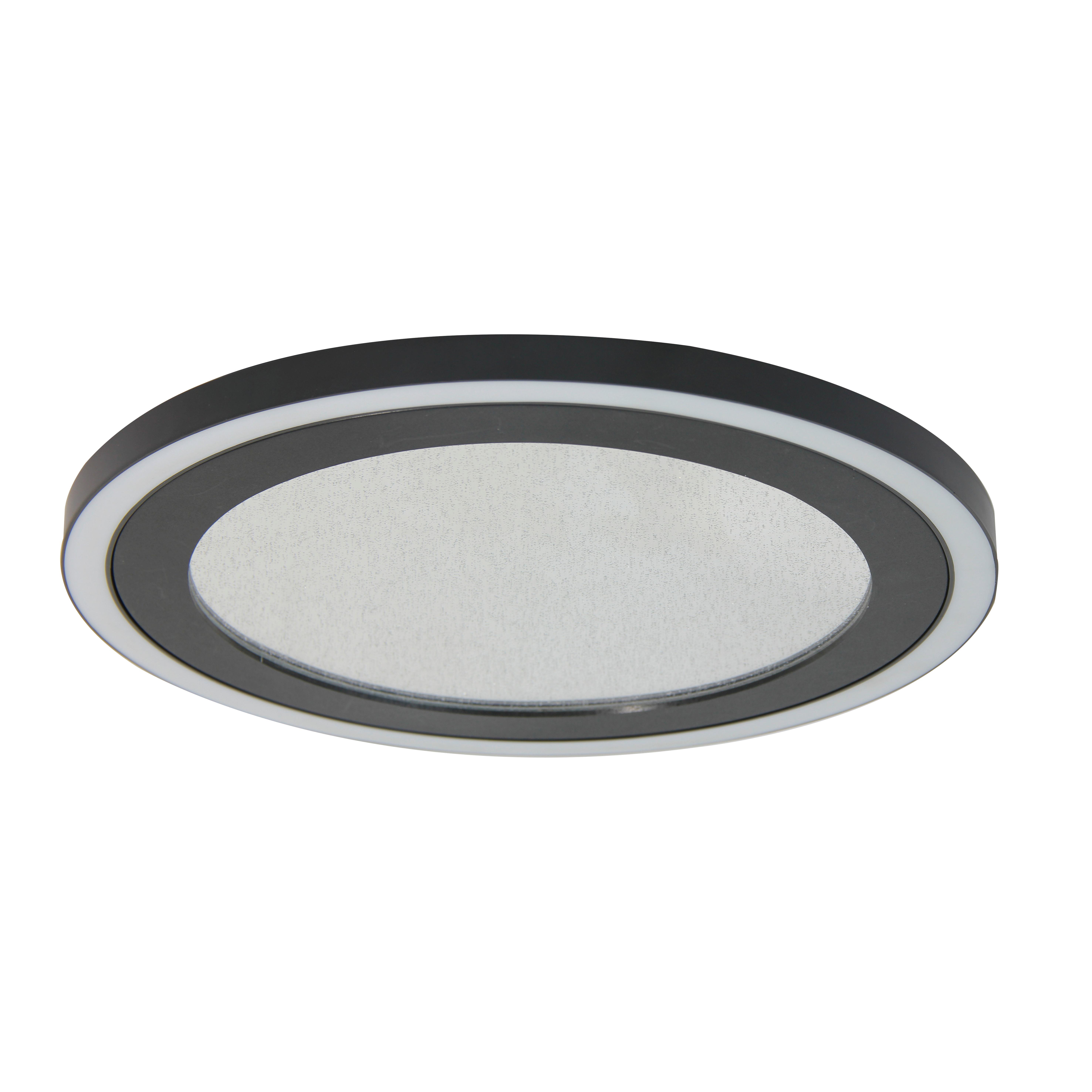 Led-deckenleuchte Luis - Opal/Schwarz, MODERN, Kunststoff/Metall (34/4cm) - Luca Bessoni