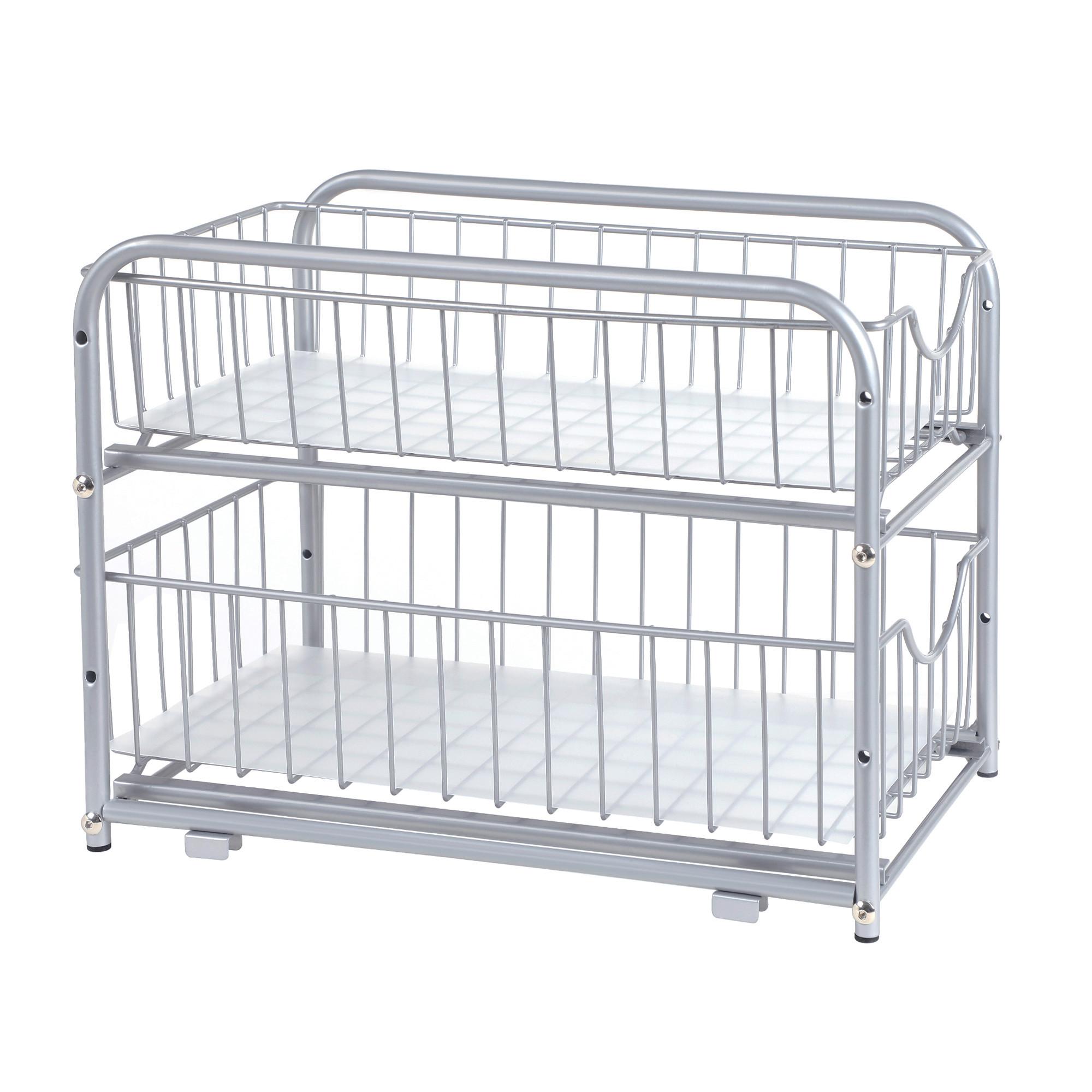 Servierwagen Silberfarben B: 36,5 cm - Silberfarben, Basics, Metall (36,5/31,5/21cm)