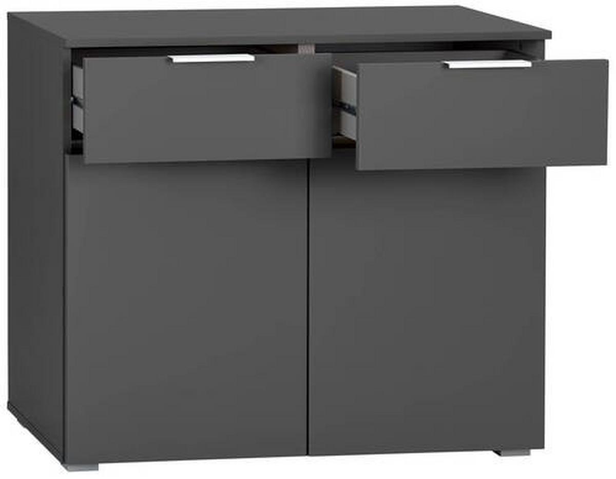 Kommode B: 93 Cm Alabama, Grau - Alufarben/Grau, MODERN, Holzwerkstoff (93/81/42cm) - Rauch Möbel