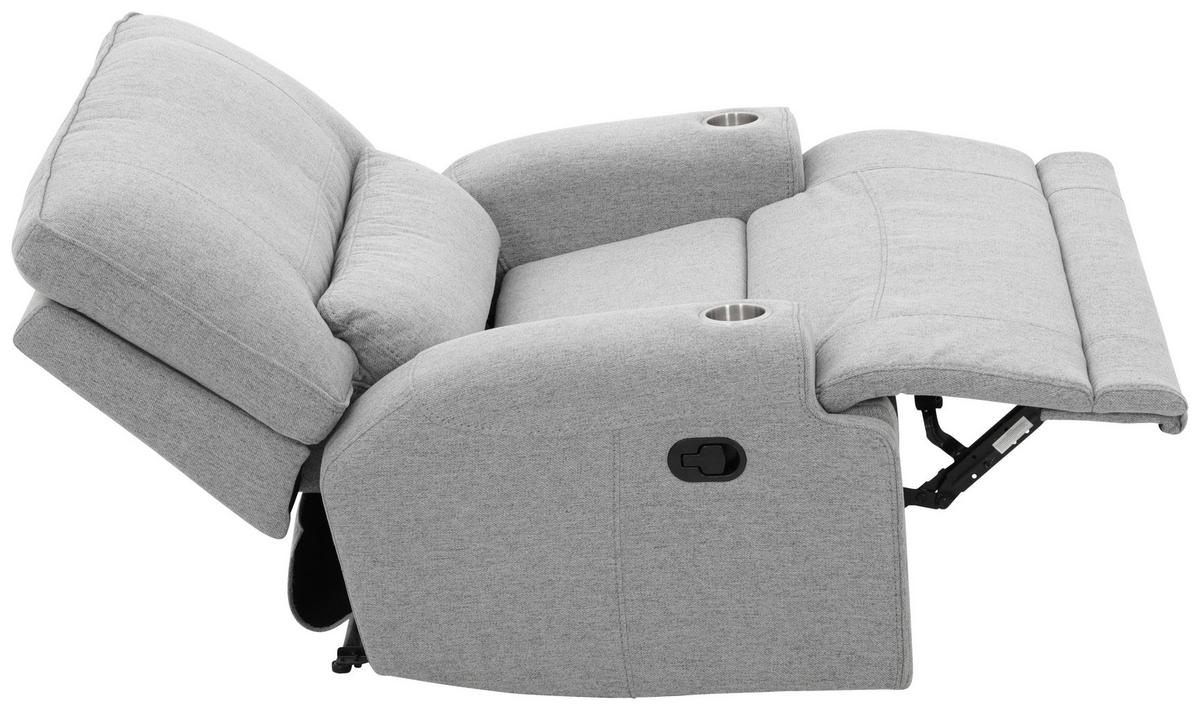 Relax Fotel Texas - világosszürke, Basics, textil/fa (122/106/102cm) - MID.YOU