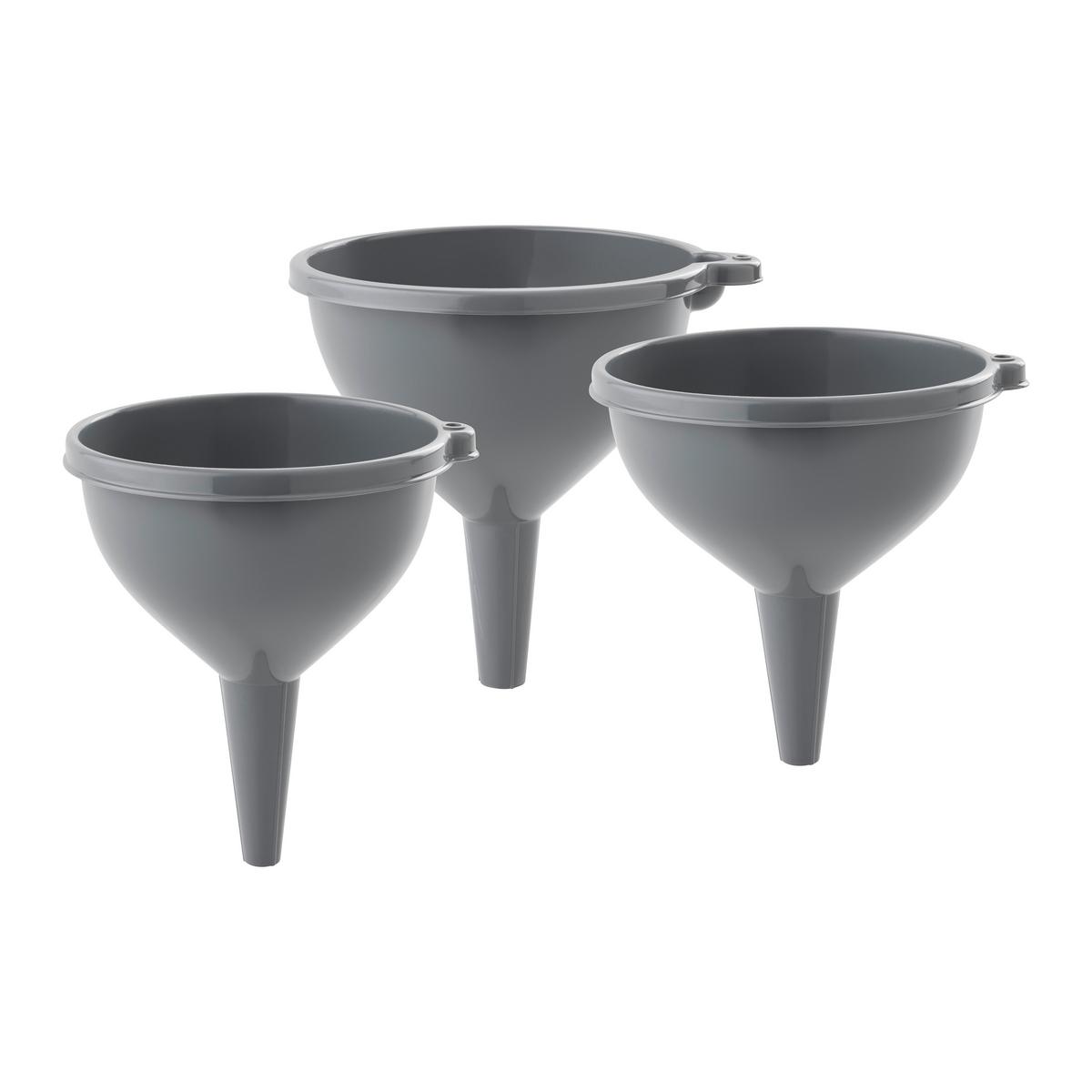 Sada lievikov MICHAEL - sivá, Modern, plast - Mömax