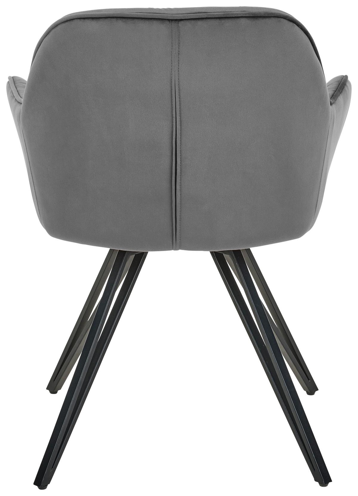 Armlehnstuhl Cardiff - Dunkelgrau/Schwarz, LIFESTYLE, Holz/Textil (61/82/62cm) - Livetastic