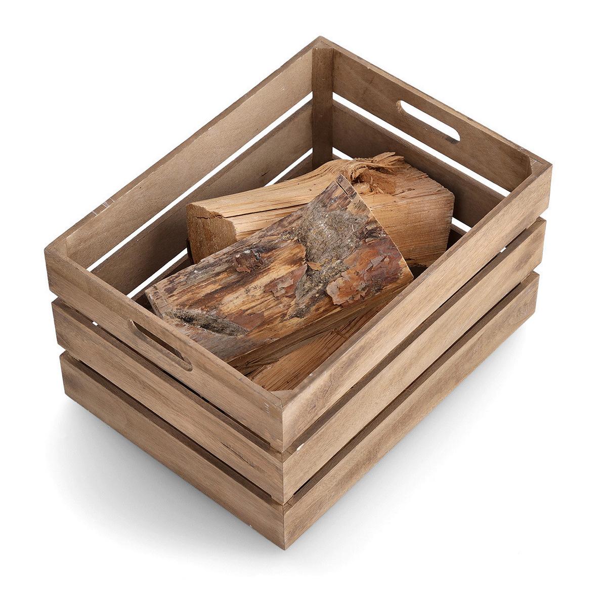 Dekokiste Holz Natur LxBxH: ca. 39x29x21,5 cm - Naturfarben, Basics, Holz (39/29/21,5cm) - Zeller Present