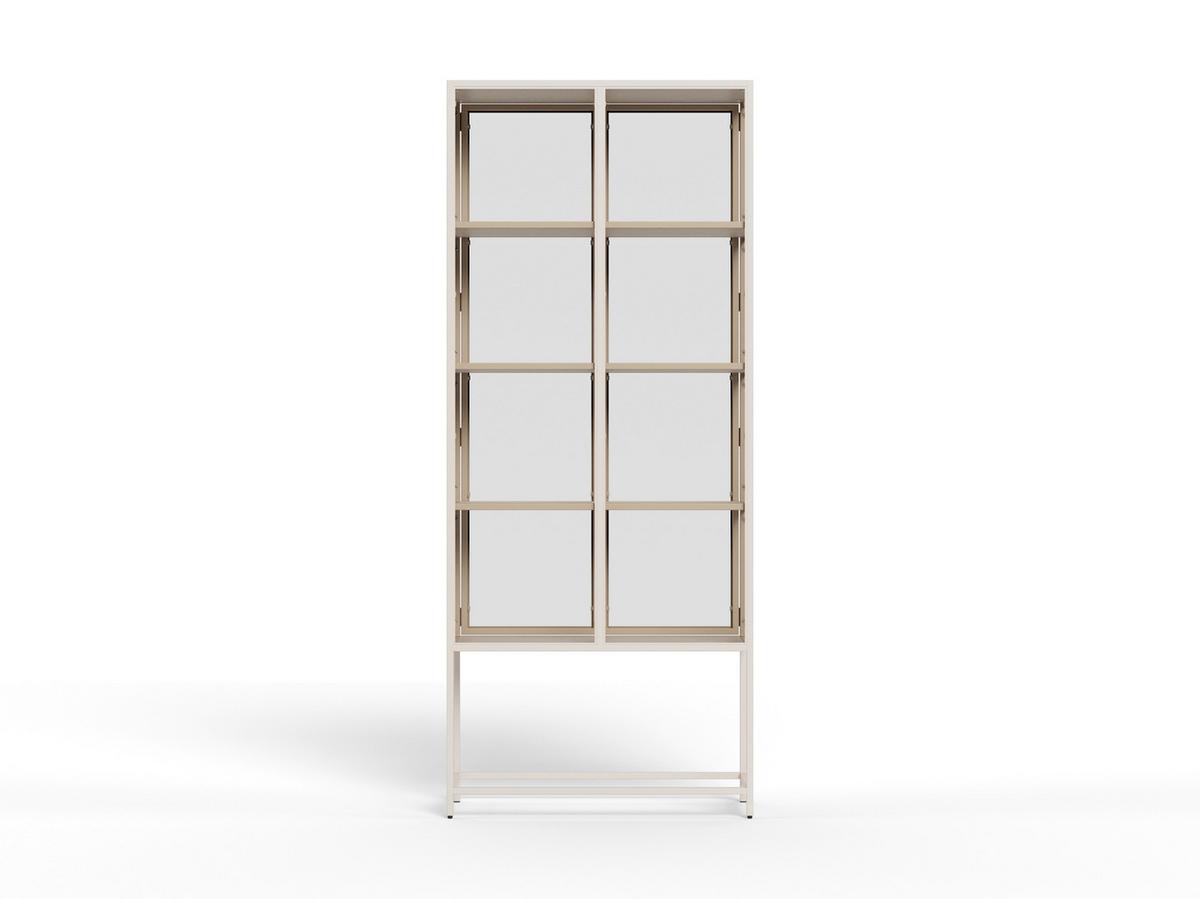 VITRÍNA SEAFORD - číra/sivá, Design, kov/kompozitné drevo (77/185,6/35cm) - MID.YOU