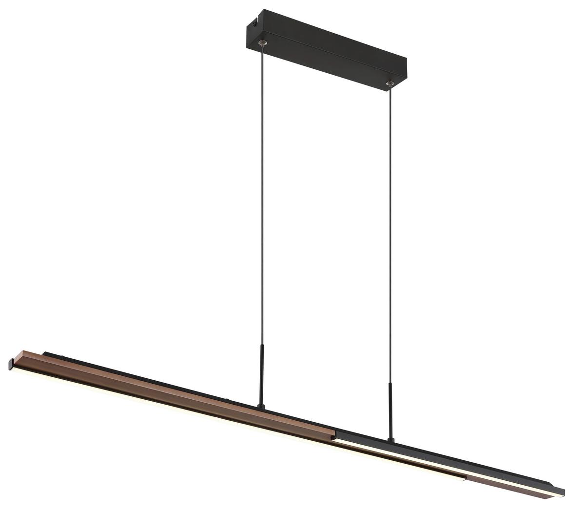 Led-hängeleuchte 67182 Quito - Dunkelbraun/Schwarz, Design, Kunststoff/Metall (100,4/6/150cm) - Globo