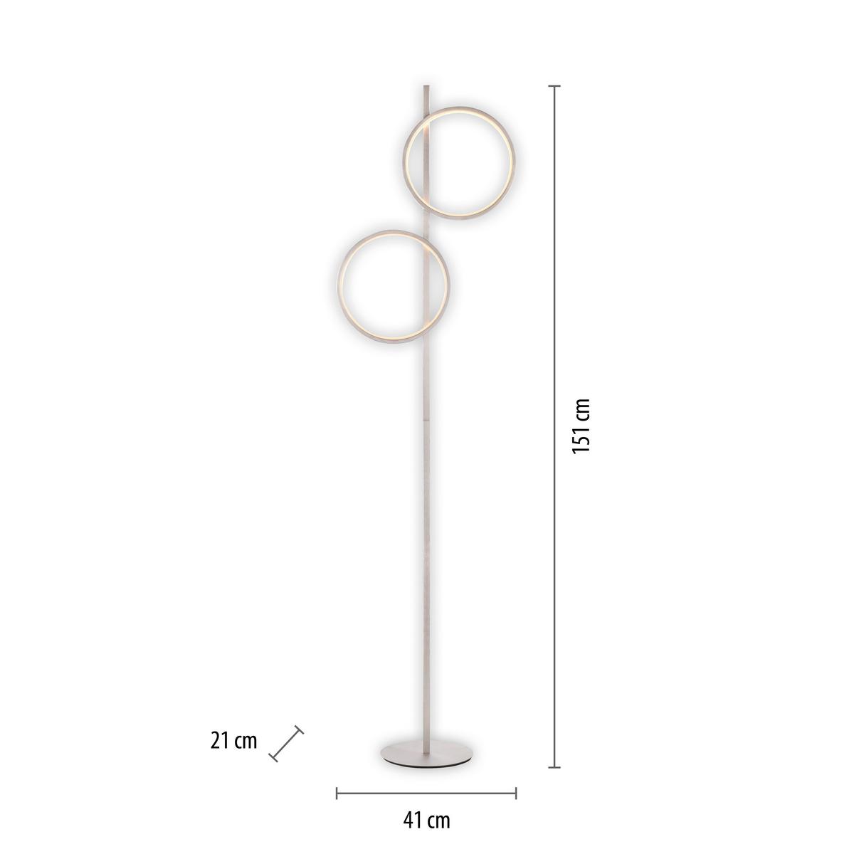 LED-Stehleuchte 15396-21 Mini Ritus - Silberfarben, MODERN, Kunststoff/Metall (40,5/21/151cm)