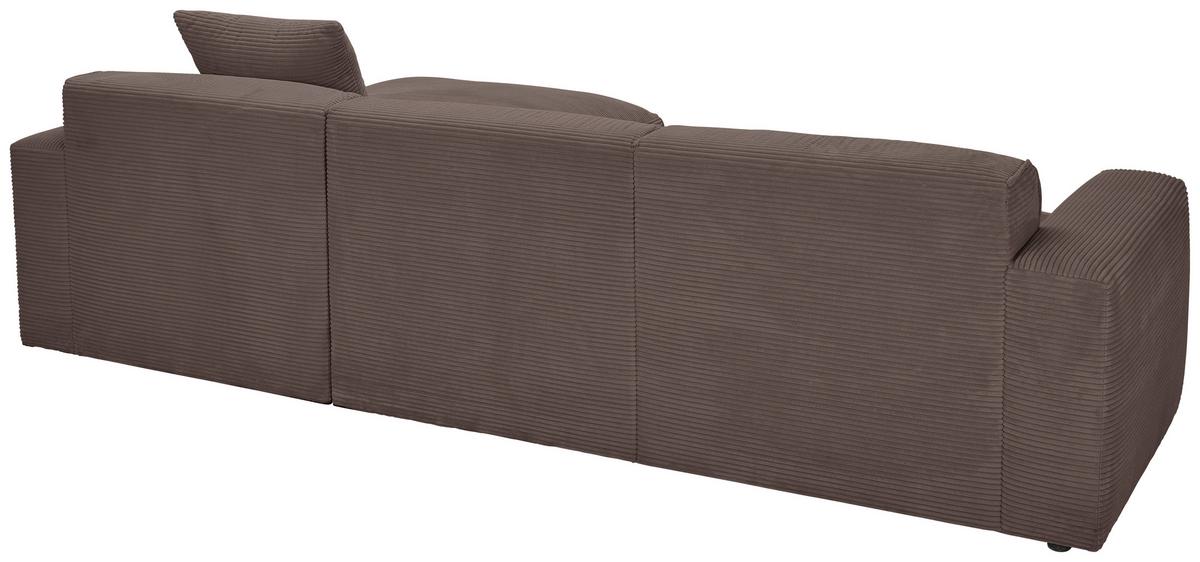 Ecksofa Pearl - Schwarz/Mokka, Design, Textil (303/196cm) - Livetastic